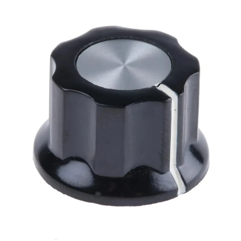 TE Connectivity Black Phenolic Potentiometer Knob 19 mm Diameter, 11.9 mm Height, Grub Screw for 3.17 mm Shaft PKES60B1/8