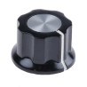 TE Connectivity Black Phenolic Potentiometer Knob 19 mm Diameter, 11.9 mm Height, Grub Screw for 3.17 mm Shaft PKES60B1/8