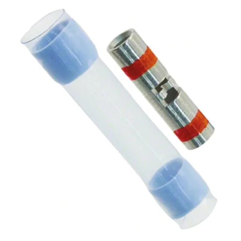 TE Connectivity MiniSeal Butt Splice Connector, Red, Insulated, Nickel Plated Copper Alloy for 26-20 AWG Wires D-200-82