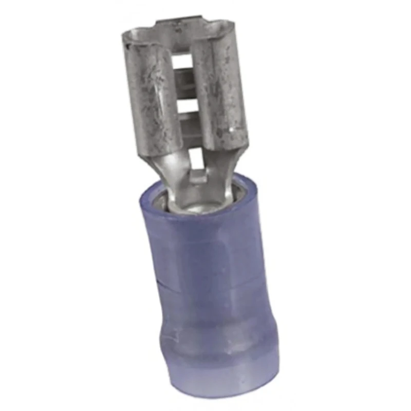 TE Connectivity PIDG FASTON .187 Blue Insulated Female Spade Connector Crimp Terminals 4.75 x 0.51 mm Tab Size 16 640919-1