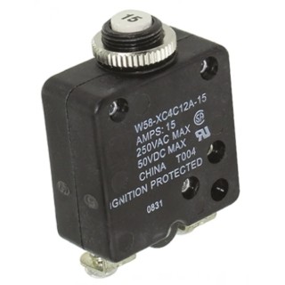 TE Connectivity Thermal Circuit Breaker 15A Current Rating 1-Pole, Direct Mount With Toggle Switch W58-XC4C12A-15