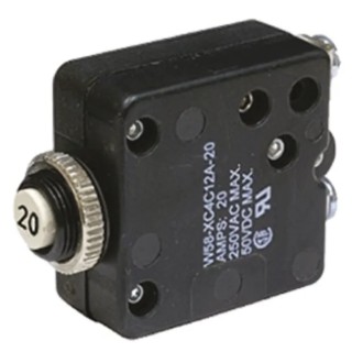 TE Connectivity Thermal Circuit Breaker Current Rating 20A 1-Pole Direct Mount W58-XC4C12A-20