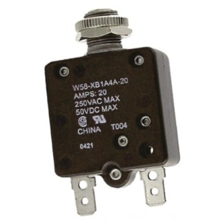TE Connectivity Thermal Circuit Breaker 20A Current Rating 1-Pole Direct Mount W58-XB1A4A-20