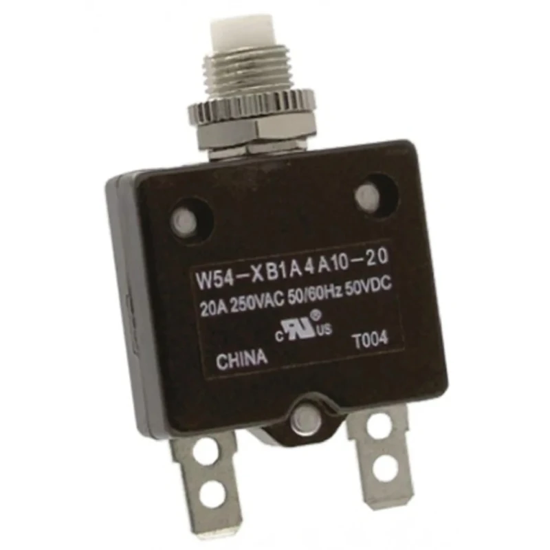 TE Connectivity Thermal Circuit Breaker 20A Current Rating 1-Pole Direct Mount W54-XB1A4A10-20