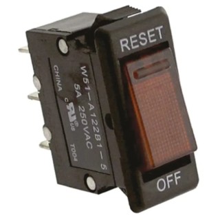 TE Connectivity Thermal Circuit Breaker, 5A Current Rating, 1-Pole, Direct Mount, 250V AC, 50V DC, W51-A122B1-5