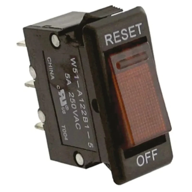 TE Connectivity Thermal Circuit Breaker, 5A Current Rating, 1-Pole, Direct Mount, 250V AC, 50V DC, W51-A122B1-5