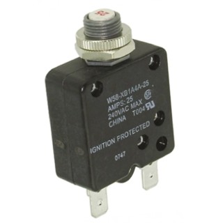 TE Connectivity Thermal Circuit Breaker 25A Current Rating 1-Pole Direct Mount W58-XB1A4A-25