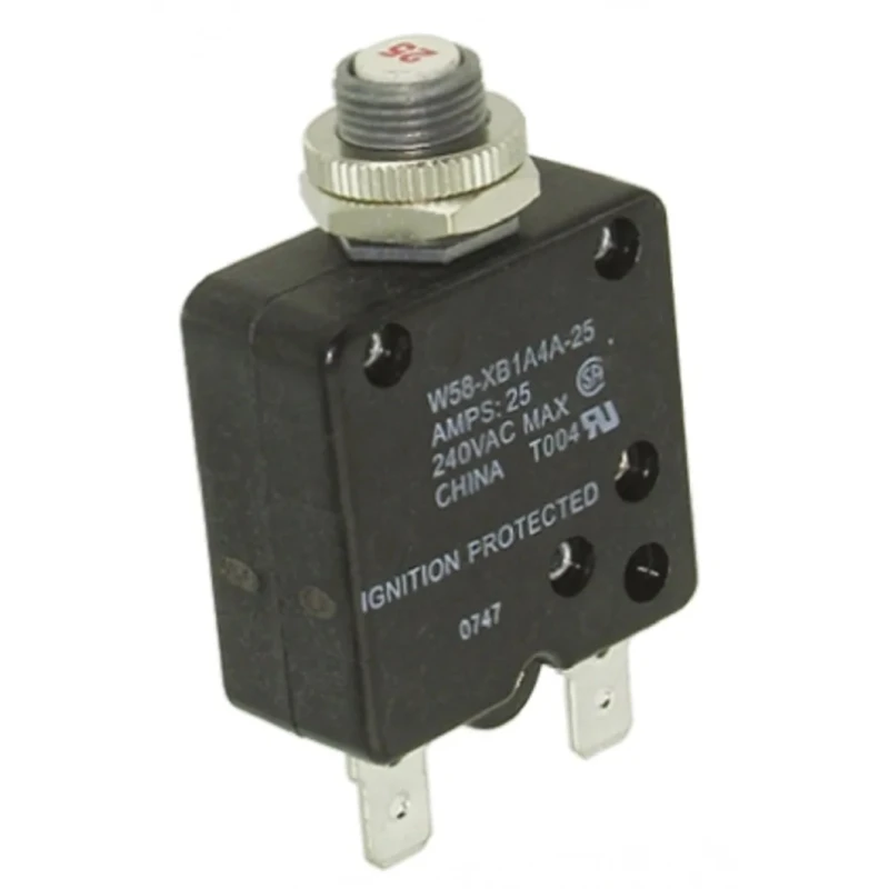 TE Connectivity Thermal Circuit Breaker 25A Current Rating 1-Pole Direct Mount W58-XB1A4A-25