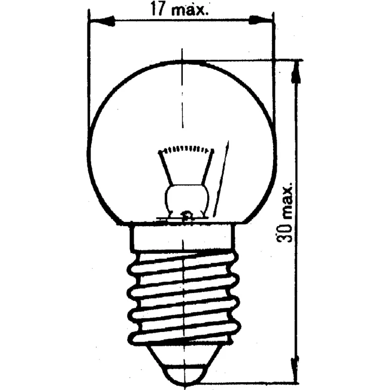 Orbitec E10 Indicator Light, Clear Lens, 2.4V, 200mA, 17mm Diameter, 30mm Length E243