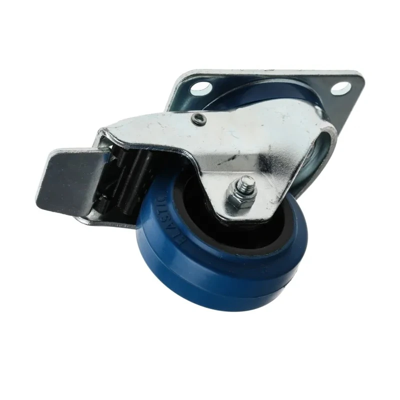 RS PRO Heavy Duty Braked Swivel Castor 150 kg Load Capacity, 80 mm Elastic Wheel, Roller Bearing, Polyamide Hub 171-8305