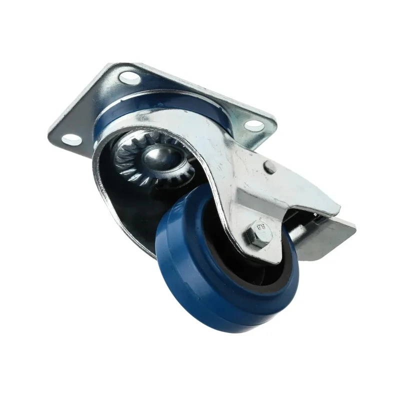 RS PRO Heavy Duty Braked Swivel Castor 150 kg Load Capacity, 80 mm Elastic Wheel, Roller Bearing, Polyamide Hub 171-8305
