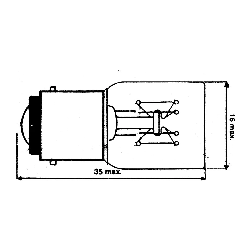 Orbitec BA15D Indicator Light Clear Filament Lamp 130V 38mA 2000h Lifespan 