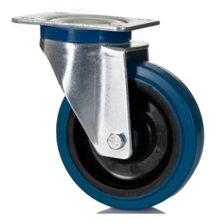RS PRO Heavy Duty Swivel Castor Wheel 230 kg Load Capacity 125 mm Elastic Wheel with Roller Bearing Hub 171-8310