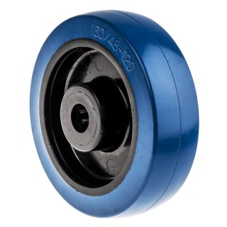 RS PRO Blue Rubber Trolley Wheel 350kg Load Capacity, 160mm Diameter, Roller Bearing 171-8319
