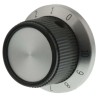 TE Connectivity Black Plastic Dial Potentiometer Knob 25.9 mm Diameter 15.5mm Height for 6.35 mm Circular Shaft PKD70B101/4