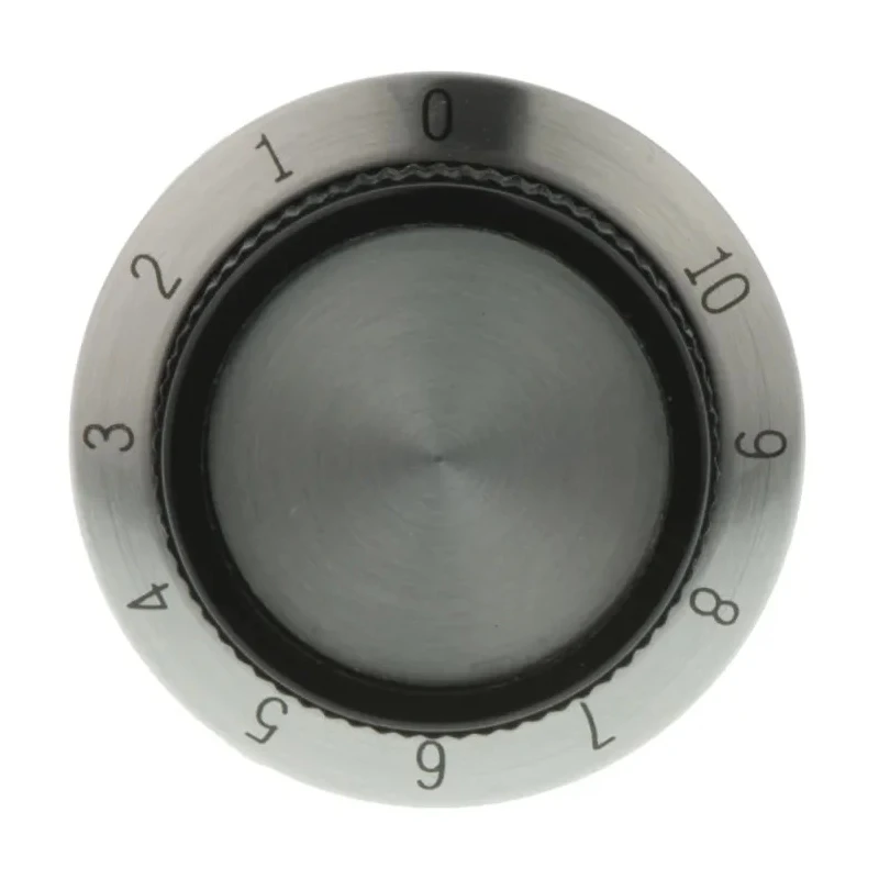 TE Connectivity Black Plastic Dial Potentiometer Knob 25.9 mm Diameter 15.5mm Height for 6.35 mm Circular Shaft PKD70B101/4