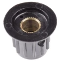 TE Connectivity Black Phenolic Potentiometer Knob for 6.35 mm Circular Shaft 20.2 mm Diameter PKA50B1/4