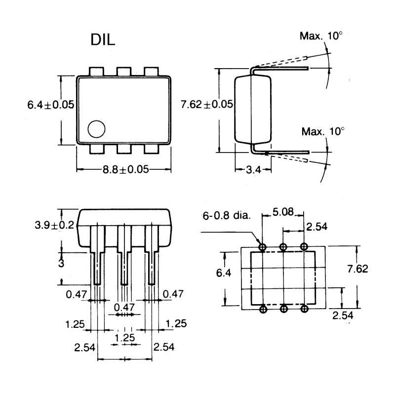 Panasonic DC Input Optocoupler 6-Pin DIP Through Hole, MOSFET Output, Tube Packaging AQV254