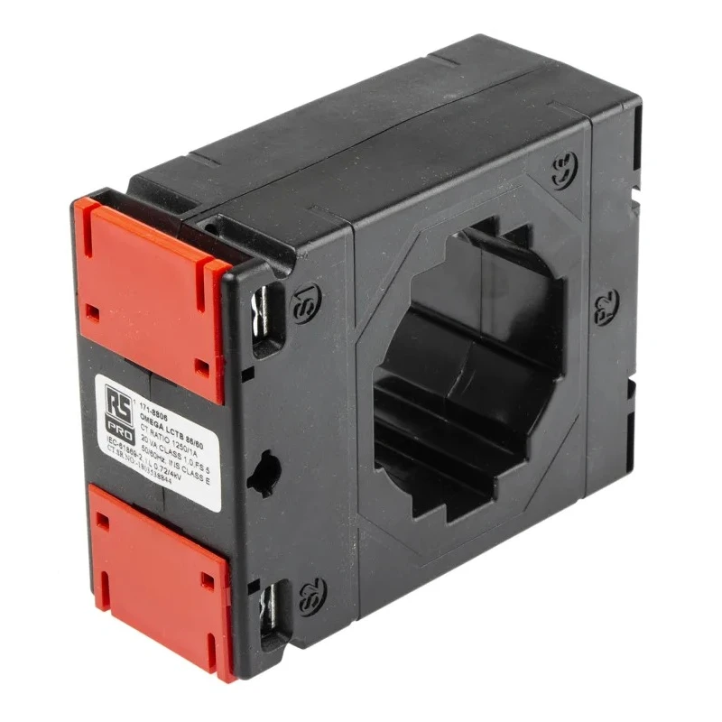 RS PRO Current Transformer 1250 A 1250:1 Ratio 21mm Bore, Screw Terminal, 30°C to 55°C Operating Temperature 171-8806
