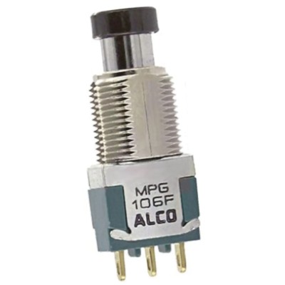 TE Connectivity Push Button Switch Momentary Panel Mount SPDT 28 V dc 6.35 mm Cutout MPG106F