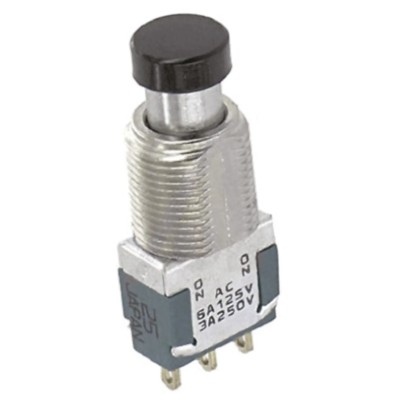 TE Connectivity Push Button Switch, Latching, Panel Mount, 6.35 mm Cutout, SPDT, 28 V DC, 6A MPG106D