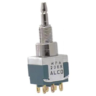 TE Connectivity Push Button Switch Momentary Panel Mount 6.35 mm Cutout DPDT 28V dc MPA206R