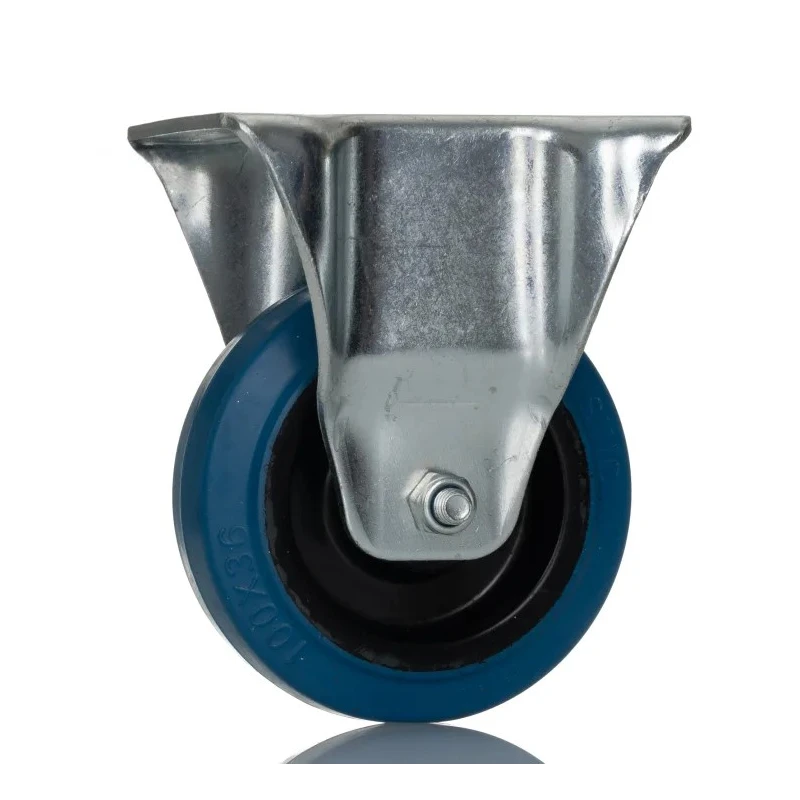 RS PRO Fixed Castor Wheel 100 mm Diameter, 180 kg Load Capacity, Elastic Material, Roller Bearing Hub 171-8309