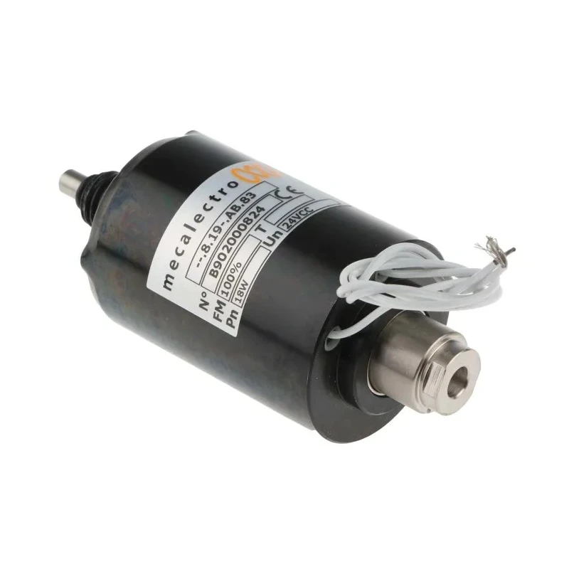 Mecalectro Heavy-Duty Single-Acting Linear Solenoid 24 VDC 18W, 111.9 mm Length 819AB83