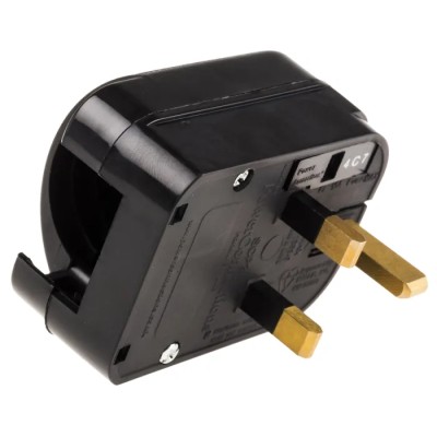 PowerConnections Mains Connector Converter Europe to UK Type F Schuko to Type G British 3-Pin 10A 240V SCP3-B-10A