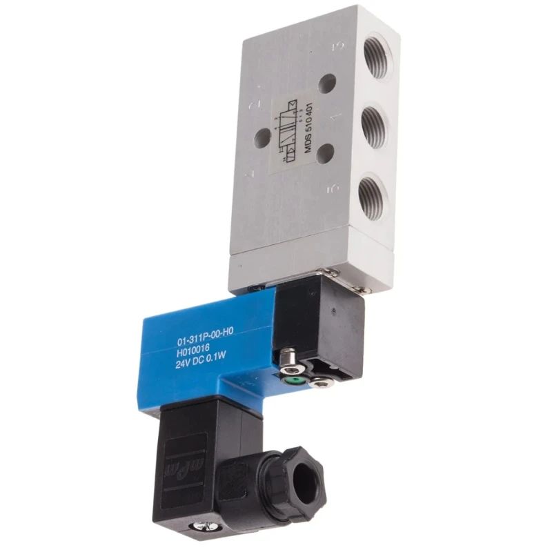 RS PRO Pneumatic Solenoid Valve 5/2 Solenoid/Spring Actuation G 1/8 Female Port 24V DC 1W Power 450 L/min Flow 10 784-0057