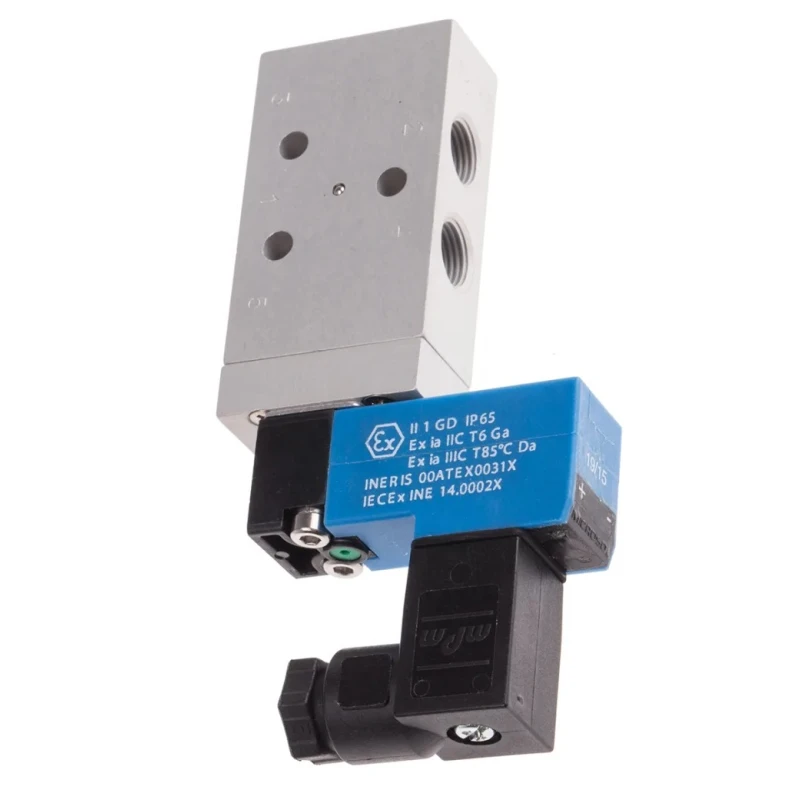 RS PRO Pneumatic Solenoid Valve 5/2 Solenoid/Spring Actuation G 1/8 Female Port 24V DC 1W Power 450 L/min Flow 10 784-0057