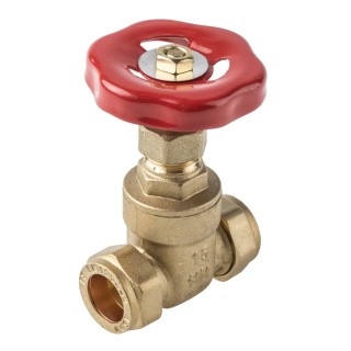 RS PRO Brass Gate Valve Compression Connection 15 mm 16 Bar Maximum Operating Pressure 784-5721