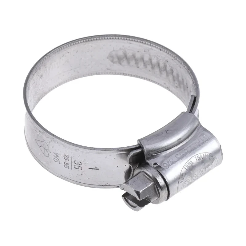 RS PRO 316 Stainless Steel Slotted Hex Hose Clip 14.7mm Width, 25-35 mm ID 172-0598