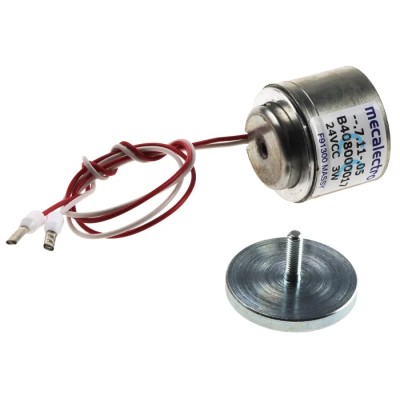 Mecalectro Electromagnetic Holding Magnet 35 N Holding Force 24V DC Power On Disconnect 71105 24V