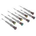 Facom Phillips, Slotted Precision Screwdriver Set, 8-Piece, Tip Sizes 1 mm to 2.5 mm AE.J1