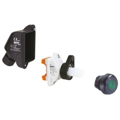 Bartec ComEx Series Illuminated Push Button Switch Panel Mount SPST Blue Green 07-3363-4820 + 05-0042-0050 + 05-0003-006600