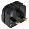 PowerConnections Mains Connector Converter Europe to UK 230V 2.5A Black PCP-B