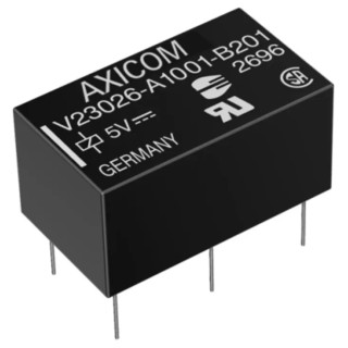 TE Connectivity PCB Signal Relay 24V dc Coil 1A DPDT V23026A1004B201