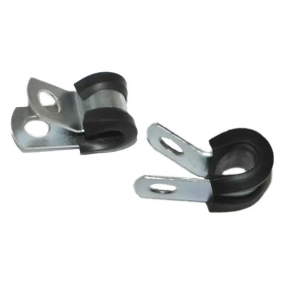 RS PRO Black Rubber, Steel Cable Clip Screw Mounting 6.35 mm Max Bundle Diameter Width 12.7mm 172-0841