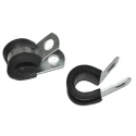 RS PRO Black Rubber and Steel Cable Clip, Maximum Bundle Diameter 11.12 mm, Width 12.7 mm, Screw Fixing Method 172-0844