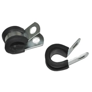 RS PRO Black Rubber and Steel Cable Clip, Maximum Bundle Diameter 11.12 mm, Width 12.7 mm, Screw Fixing Method 172-0844