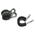 RS PRO Black Rubber and Steel Screw Fixing Cable Clip 9.53 mm Max Bundle Diameter, 12.7 mm Width 172-0843
