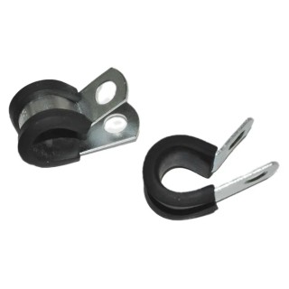 RS PRO Black Rubber and Steel Screw Fixing Cable Clip 9.53 mm Max Bundle Diameter, 12.7 mm Width 172-0843