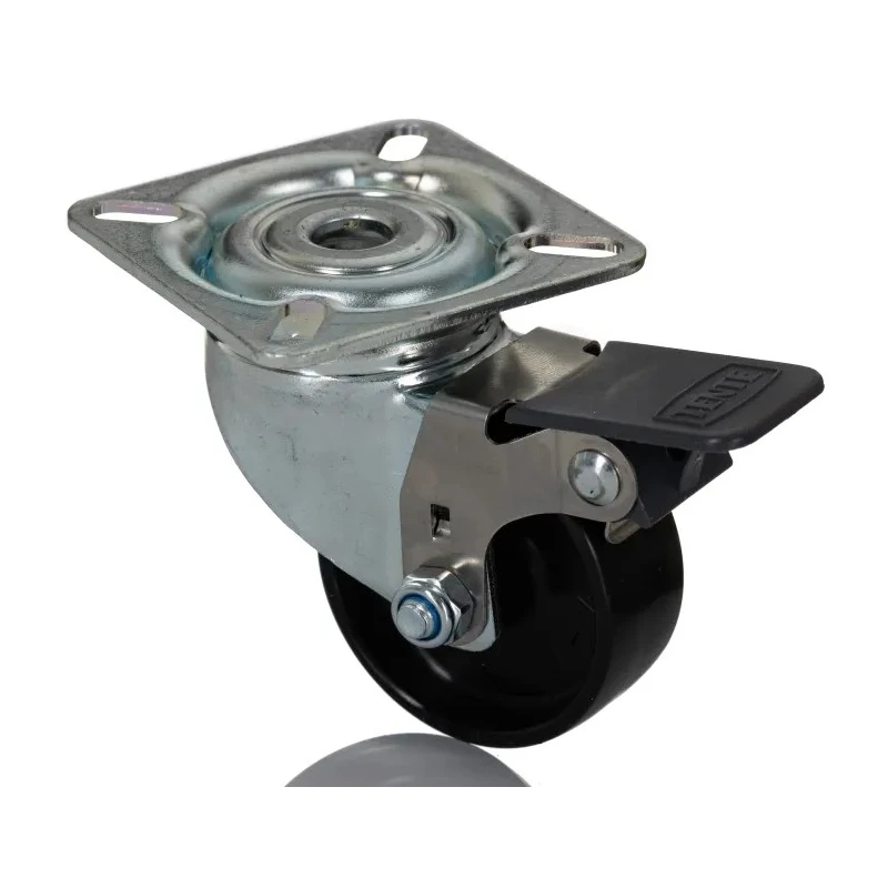 Tente Braked Swivel Castor 50 mm Wheel Diameter 40 kg Load Capacity Pressed Steel Frame 1475POO050P40