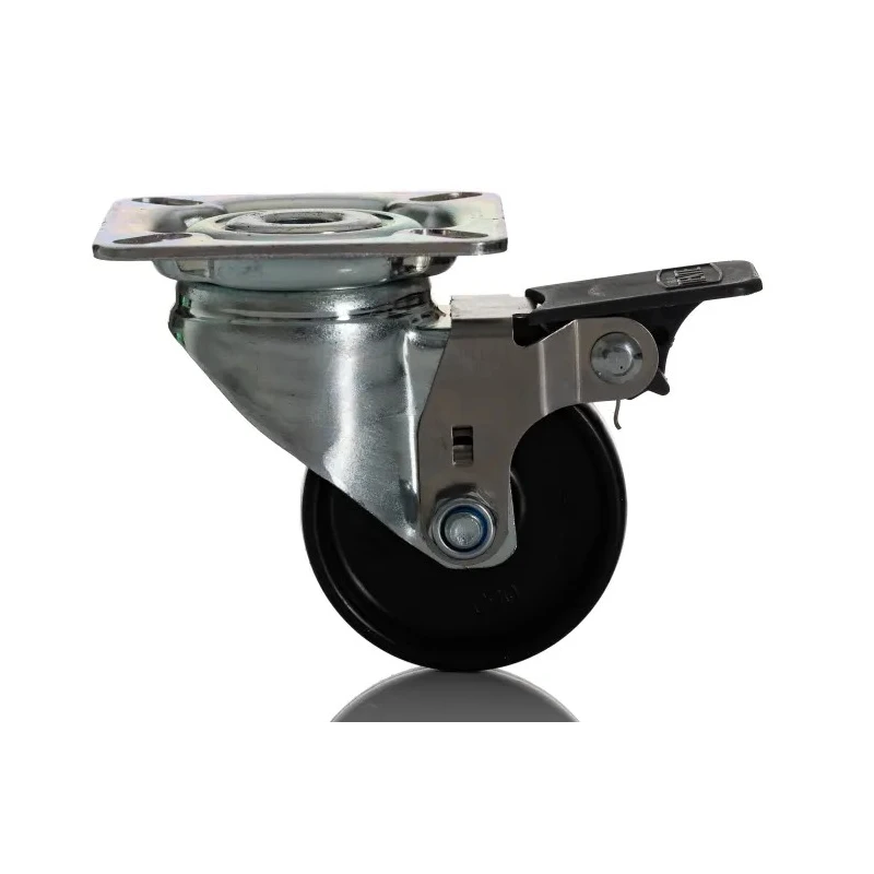 Tente Braked Swivel Castor 50 mm Wheel Diameter 40 kg Load Capacity Pressed Steel Frame 1475POO050P40