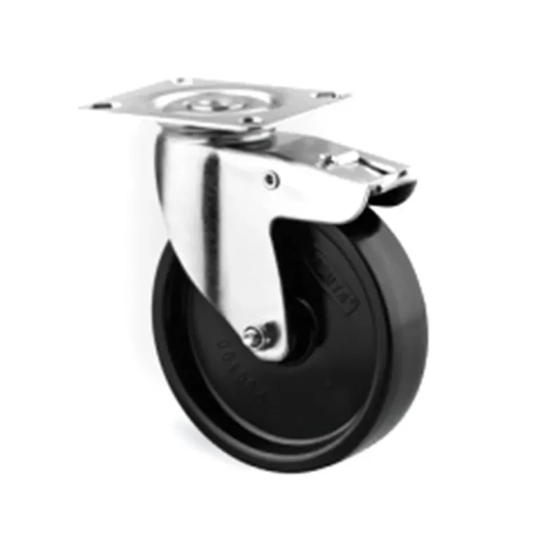 Tente Braked Swivel Castor with 75 mm Polyurethane Tread Wheel, 40 kg Load Capacity, Plain Bearing Hub, Total 1477POO075P40
