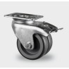 Tente Braked Swivel Castor, 45 kg Load Capacity, 50 mm Wheel Diameter, Thermoplastic Rubber Wheel 1975PAO050P40