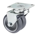 Tente Swivel Castor Wheel with 75 mm Diameter, 80 kg Load Capacity, Thermoplastic Rubber Wheel, Pressed Steel 1970PJO075P50