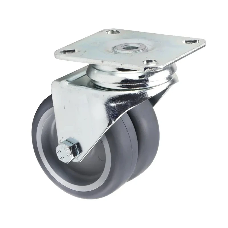 Tente Swivel Castor Wheel with 75 mm Diameter, 80 kg Load Capacity, Thermoplastic Rubber Wheel, Pressed Steel 1970PJO075P50