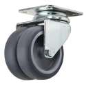 Tente Swivel Castor Wheel with 75 mm Diameter, 80 kg Load Capacity, Thermoplastic Rubber Wheel, Pressed Steel 1970PJO075P50
